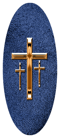 Copper 3 Crosses Shimmer Blue